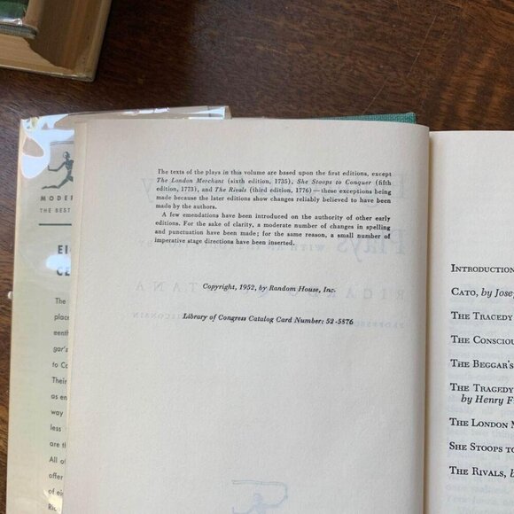 1952 Modern Library 18th Century Plays Book - Picture 7 of 9